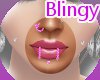 pink face piercings