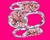 Pink Dia Silver Circle L