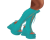 TURQUOISE LACE-UP BOOTS