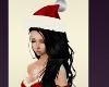 Curly Black Hair Merry Christmas Red Gown Santa Hat Bling Doll D