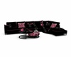 Black & Mauve Couch Set