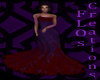 PurpleRed Feather Gown