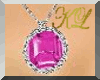 [KL]pink stone oval neck
