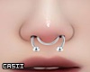 ♡ Double Septum Silver