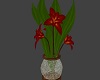 red flowers crystal vase