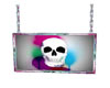 color skull hanging sign