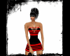 mini dress pf red+black