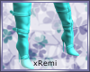 -xR- Leather BootsTeal