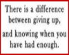 diff between giving up