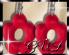 Flower red earrings