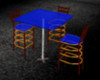 Blue 3 chair table