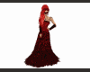 Red feather gown