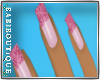 Mom's Pink Glitter Nails