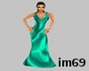 Teal Silk Gown
