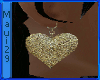 M 3d Gold Heart Earrings