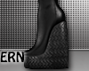 Black Wedge Boots