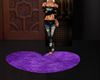 purple fur heart rug