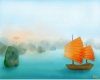 Chinese Junk at Sea