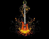 flaming guitar backdrop