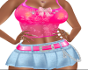 Hot Pink Lace and Skirt