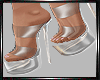E* White Glass Heels