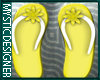 Summer Yellow Flip Flops