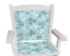 Posh blue silk chair.