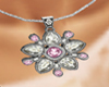(Q)pink rose necklace