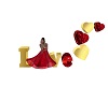 Valentine heart Gold/red