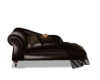 BROWN LEATHER CHAISE