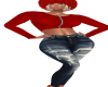 Red Sweater plus Jeans