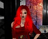 Bright red long hair