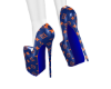 LV Blu/Org Stiletto Heel