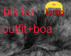 black fur outfit + boa