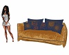 Gold Blue Couch