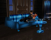 blue couch and table