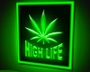 glow green weed sign