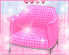 cute plaid chair pink