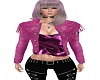 pink leather fringed jkt