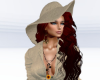 Safari hat with red hair