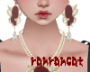 ☆rose earrings red