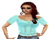TEAL SILK TOP