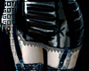 latex skirt + fishnet