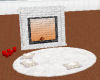 White Fire Place / Rug