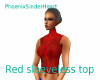 Red sleeveless top