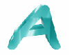 Letter A chrome in Teal