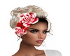 hair flower red and whit