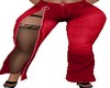 pantalon rouge fendu
