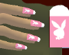 pink playbunny nails