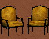 Gold suede twin chairs